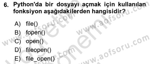 Programlama 2 Dersi 2022 - 2023 Yılı (Final) Dönem Sonu Sınav Soruları 6. Soru