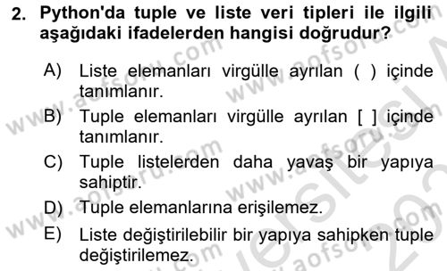 Programlama 2 Dersi 2022 - 2023 Yılı Yaz Okulu Sınavı 2. Soru