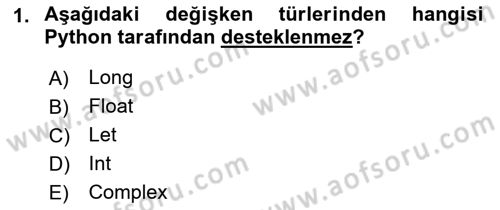Programlama 2 Dersi 2023 - 2024 Yılı (Final) Dönem Sonu Sınav Soruları 1. Soru