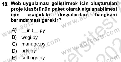 Programlama 2 Dersi 2023 - 2024 Yılı (Final) Dönem Sonu Sınav Soruları 18. Soru