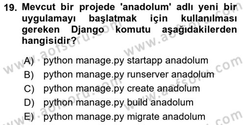 Programlama 2 Dersi 2023 - 2024 Yılı (Final) Dönem Sonu Sınav Soruları 19. Soru