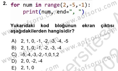 Programlama 2 Dersi 2023 - 2024 Yılı (Final) Dönem Sonu Sınav Soruları 2. Soru
