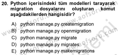 Programlama 2 Dersi 2023 - 2024 Yılı (Final) Dönem Sonu Sınav Soruları 20. Soru