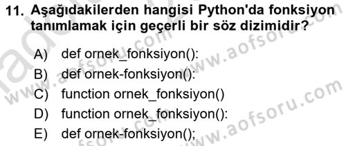 Programlama 2 Dersi 2024 - 2025 Yılı (Vize) Ara Sınav Soruları 11. Soru