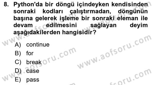 Programlama 2 Dersi 2024 - 2025 Yılı (Vize) Ara Sınav Soruları 8. Soru