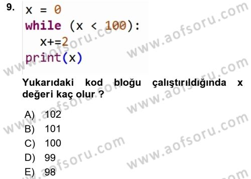 Programlama 2 Dersi 2024 - 2025 Yılı (Vize) Ara Sınav Soruları 9. Soru