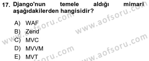 Programlama 2 Dersi 2024 - 2025 Yılı (Final) Dönem Sonu Sınav Soruları 17. Soru