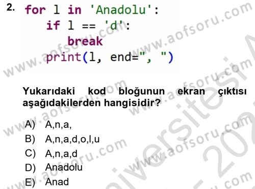 Programlama 2 Dersi 2024 - 2025 Yılı (Final) Dönem Sonu Sınav Soruları 2. Soru