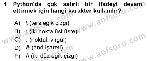 Programlama 2 Dersi 2024 - 2025 Yılı Yaz Okulu Sınav Soruları 1. Soru