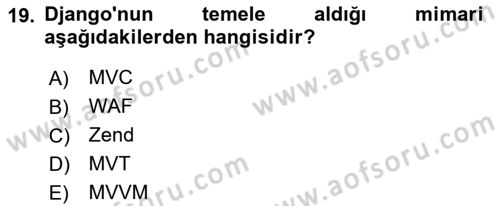 Programlama 2 Dersi 2024 - 2025 Yılı Yaz Okulu Sınav Soruları 19. Soru