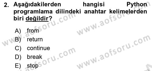 Programlama 2 Dersi 2024 - 2025 Yılı Yaz Okulu Sınav Soruları 2. Soru