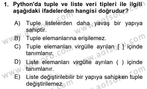 Programlama 2 Dersi 2025 - 2026 Yılı (Final) Dönem Sonu Sınav Soruları 1. Soru