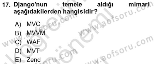Programlama 2 Dersi 2025 - 2026 Yılı (Final) Dönem Sonu Sınav Soruları 17. Soru