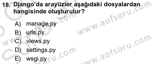 Programlama 2 Dersi 2025 - 2026 Yılı (Final) Dönem Sonu Sınav Soruları 18. Soru