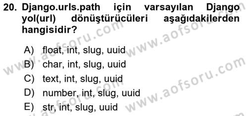Programlama 2 Dersi 2025 - 2026 Yılı (Final) Dönem Sonu Sınav Soruları 20. Soru