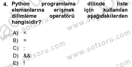 Programlama 2 Dersi 2025 - 2026 Yılı (Final) Dönem Sonu Sınav Soruları 4. Soru