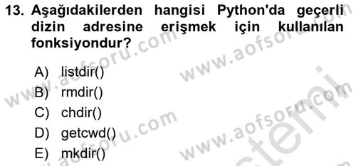 Programlama 2 Dersi 2025 - 2026 Yılı Yaz Okulu Sınav Soruları 13. Soru