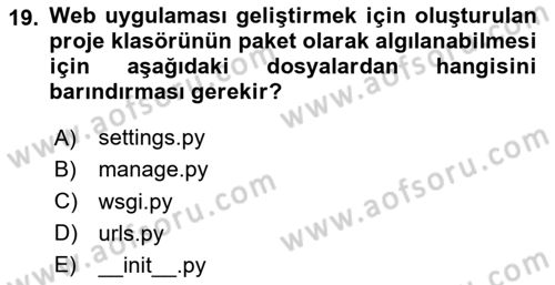 Programlama 2 Dersi 2025 - 2026 Yılı Yaz Okulu Sınav Soruları 19. Soru