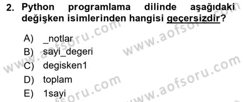 Programlama 2 Dersi 2025 - 2026 Yılı Yaz Okulu Sınav Soruları 2. Soru