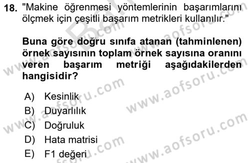 Algoritmalar Dersi 2024 - 2025 Yılı (Final) Dönem Sonu Sınav Soruları 18. Soru