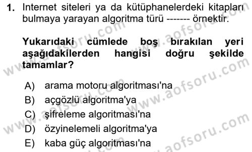 Algoritmalar Dersi 2025 - 2026 Yılı (Final) Dönem Sonu Sınav Soruları 1. Soru