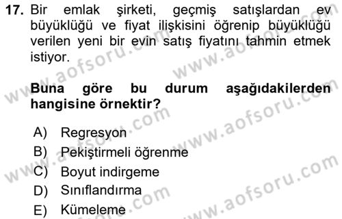 Algoritmalar Dersi 2025 - 2026 Yılı (Final) Dönem Sonu Sınav Soruları 17. Soru