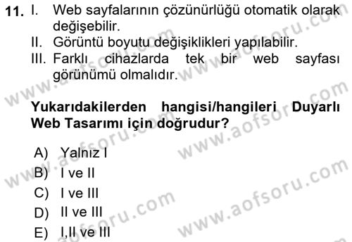 Web Arayüz Programlama Dersi 2022 - 2023 Yılı (Vize) Ara Sınav Soruları 11. Soru