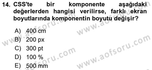 Web Arayüz Programlama Dersi 2022 - 2023 Yılı (Vize) Ara Sınav Soruları 14. Soru