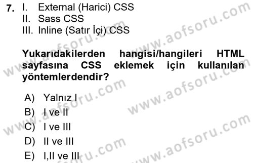 Web Arayüz Programlama Dersi 2022 - 2023 Yılı (Vize) Ara Sınav Soruları 7. Soru