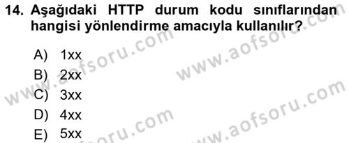 Web Arayüz Programlama Dersi 2023 - 2024 Yılı (Final) Dönem Sonu Sınavı 14. Soru