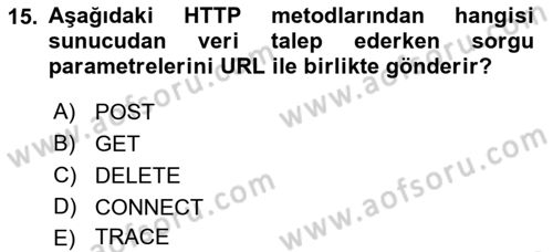 Web Arayüz Programlama Dersi 2023 - 2024 Yılı (Final) Dönem Sonu Sınavı 15. Soru