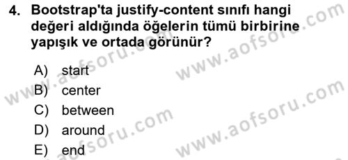 Web Arayüz Programlama Dersi 2023 - 2024 Yılı (Final) Dönem Sonu Sınavı 4. Soru