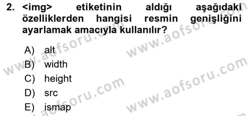 Web Arayüz Programlama Dersi 2023 - 2024 Yılı Yaz Okulu Sınav Soruları 2. Soru