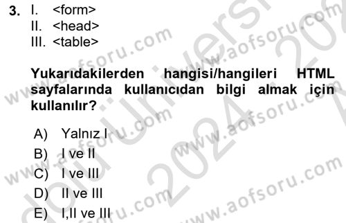 Web Arayüz Programlama Dersi 2024 - 2025 Yılı (Vize) Ara Sınav Soruları 3. Soru