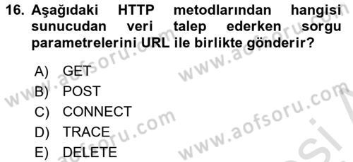 Web Arayüz Programlama Dersi 2024 - 2025 Yılı (Final) Dönem Sonu Sınav Soruları 16. Soru