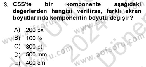 Web Arayüz Programlama Dersi 2024 - 2025 Yılı (Final) Dönem Sonu Sınav Soruları 3. Soru