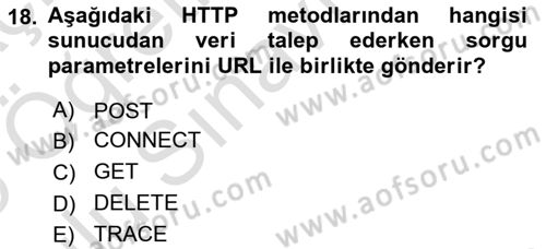 Web Arayüz Programlama Dersi 2024 - 2025 Yılı Yaz Okulu Sınav Soruları 18. Soru