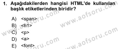 Web Arayüz Programlama Dersi 2025 - 2026 Yılı (Final) Dönem Sonu Sınav Soruları 1. Soru
