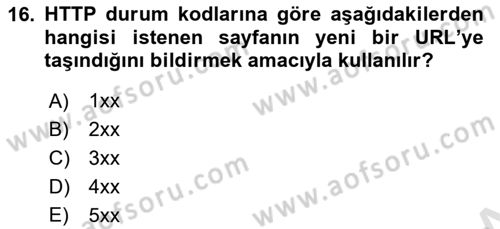 Web Arayüz Programlama Dersi 2025 - 2026 Yılı (Final) Dönem Sonu Sınav Soruları 16. Soru