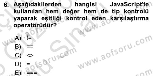Web Arayüz Programlama Dersi 2025 - 2026 Yılı (Final) Dönem Sonu Sınav Soruları 6. Soru