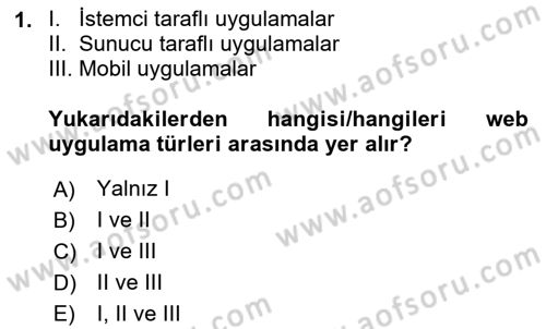Web Sunucu Programlama Dersi 2023 - 2024 Yılı (Vize) Ara Sınav Soruları 1. Soru