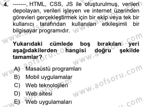 Web Sunucu Programlama Dersi 2023 - 2024 Yılı (Vize) Ara Sınav Soruları 4. Soru