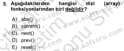 Web Sunucu Programlama Dersi 2023 - 2024 Yılı (Final) Dönem Sonu Sınav Soruları 5. Soru