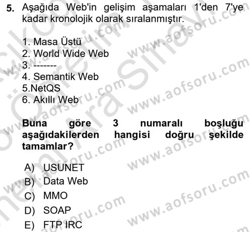 Web Sunucu Programlama Dersi 2024 - 2025 Yılı (Vize) Ara Sınav Soruları 5. Soru