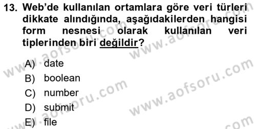 Web Sunucu Programlama Dersi 2024 - 2025 Yılı (Final) Dönem Sonu Sınav Soruları 13. Soru