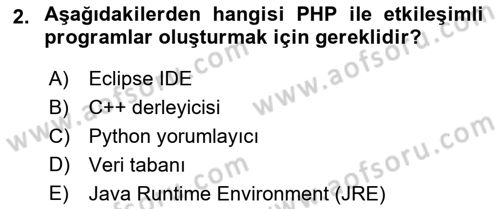 Web Sunucu Programlama Dersi 2024 - 2025 Yılı (Final) Dönem Sonu Sınav Soruları 2. Soru