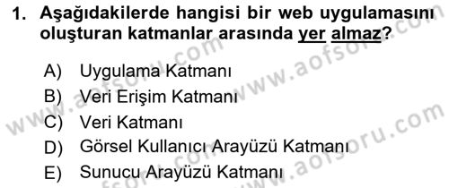 Web Sunucu Programlama Dersi 2025 - 2026 Yılı (Vize) Ara Sınav Soruları 1. Soru