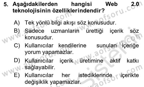 Web Sunucu Programlama Dersi 2025 - 2026 Yılı (Vize) Ara Sınav Soruları 5. Soru
