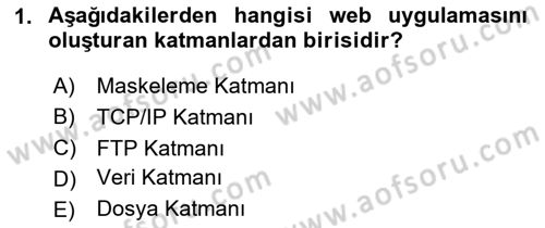 Web Sunucu Programlama Dersi 2025 - 2026 Yılı (Final) Dönem Sonu Sınav Soruları 1. Soru