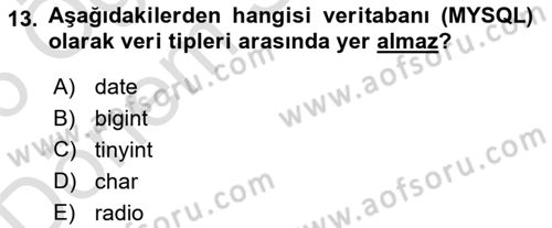 Web Sunucu Programlama Dersi 2025 - 2026 Yılı (Final) Dönem Sonu Sınav Soruları 13. Soru